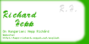 richard hepp business card