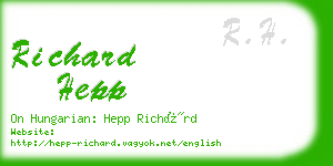 richard hepp business card